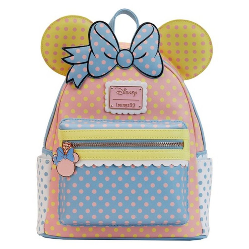 Loungefly Disney Minnie Mouse Pastel Polka Dot Figural Mini Backpack New W Tags